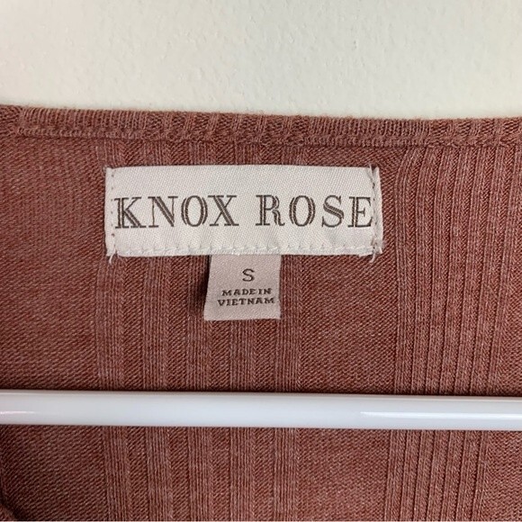 Knox Rose Desert Rose Soft V Neck Ribbed Cinched Sleeves Size S Women - Picture 9 of 11
